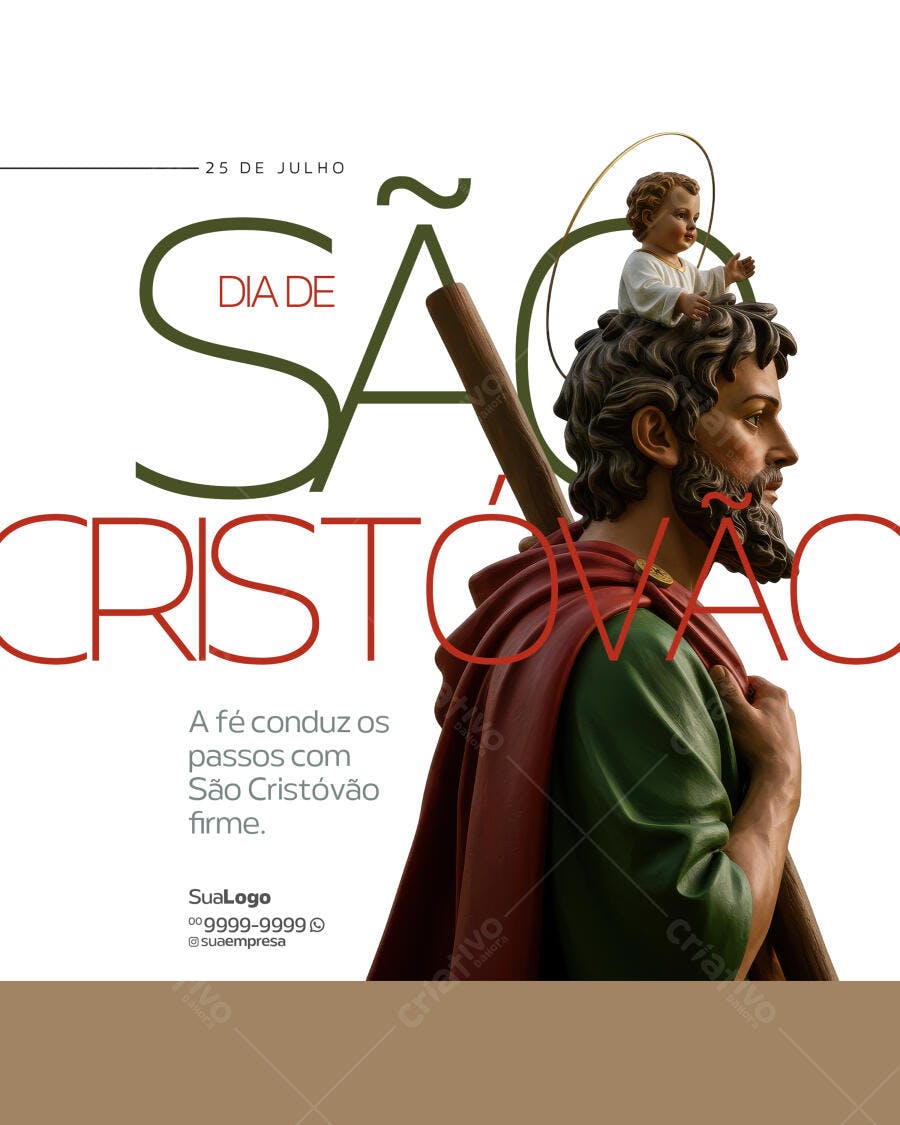 Flyer Dia de São Cristóvão 25 de Julho PSD Editável