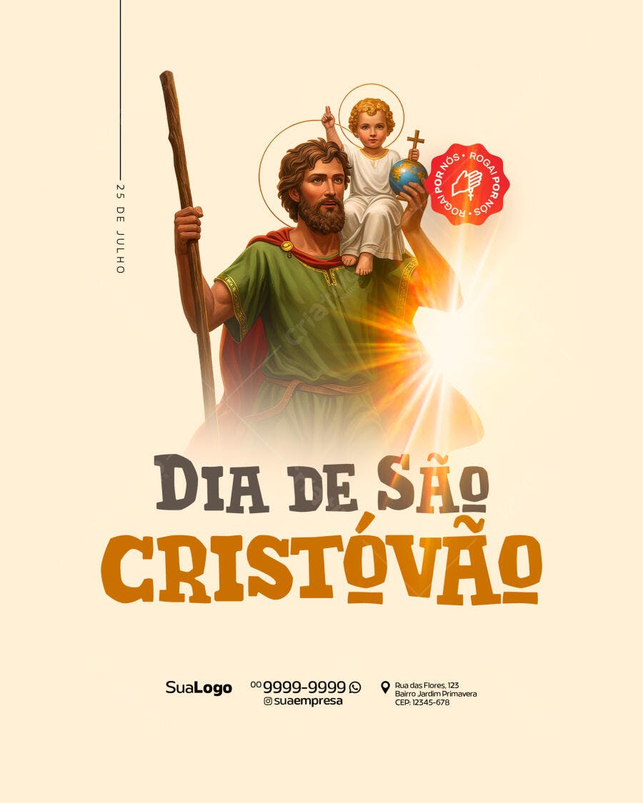 Flyer Dia de São Cristóvão 25 de Julho PSD Editável