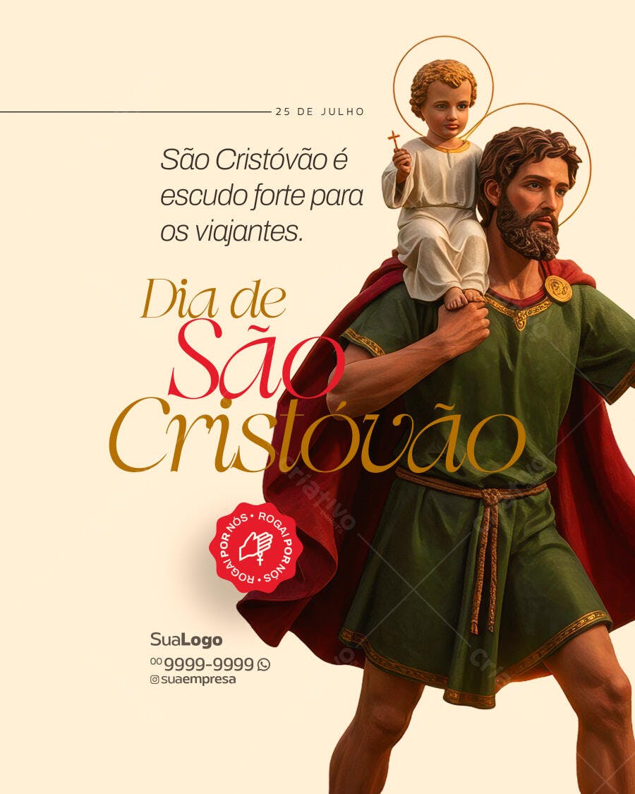 Flyer Dia de São Cristóvão 25 de Julho PSD Editável
