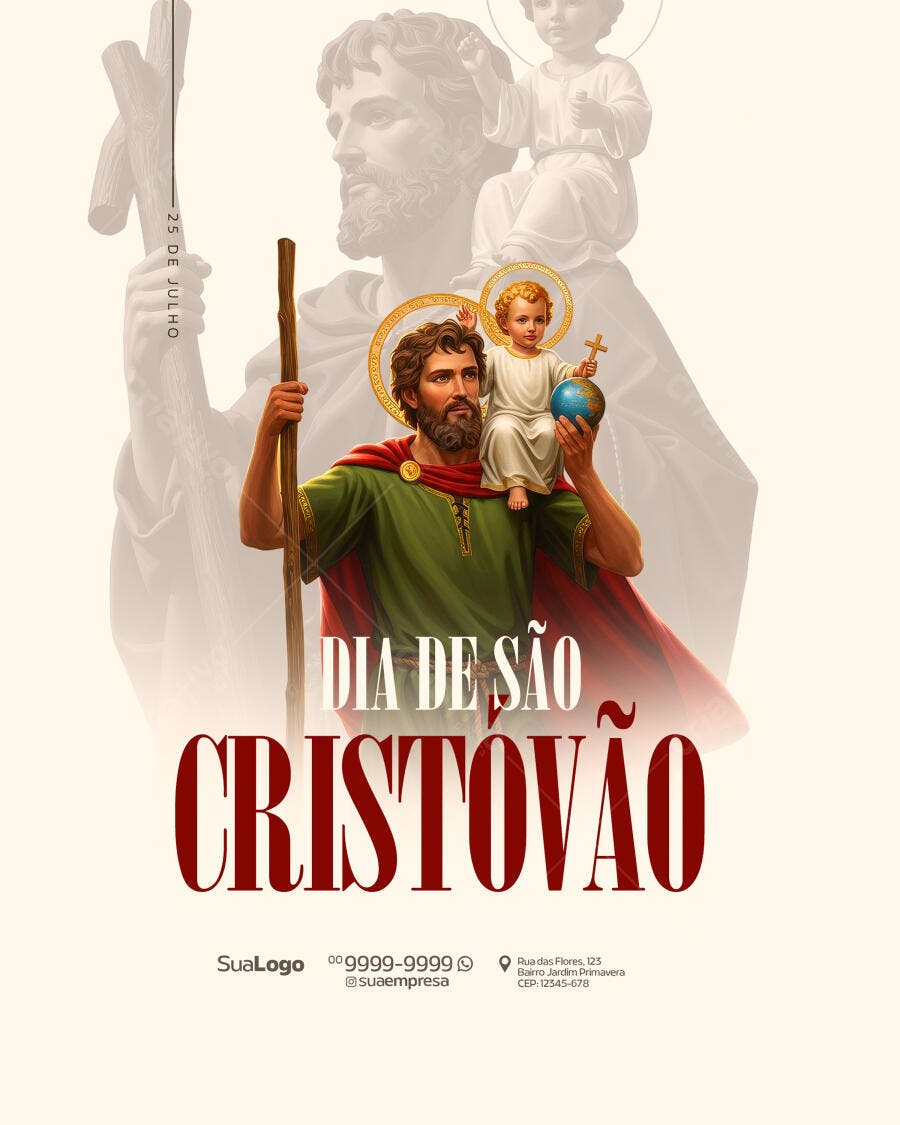 Flyer Dia de São Cristóvão 25 de Julho PSD Editável