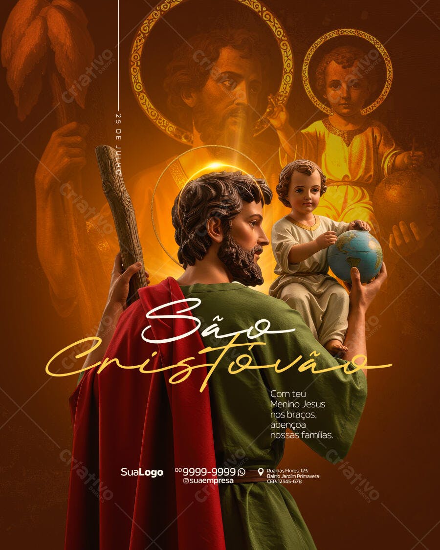 Flyer Dia de São Cristóvão PSD Editável