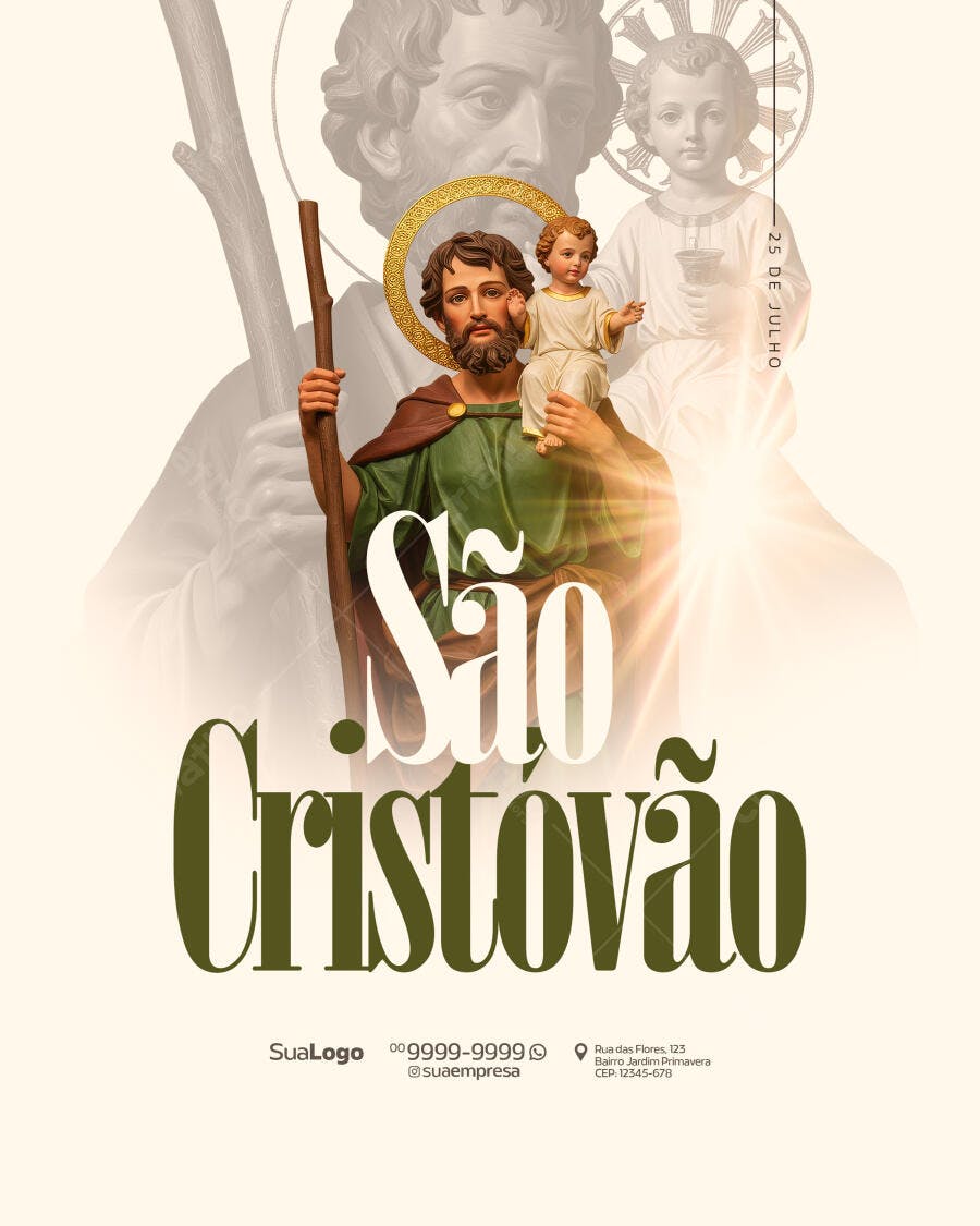 Flyer Dia de São Cristóvão PSD Editável