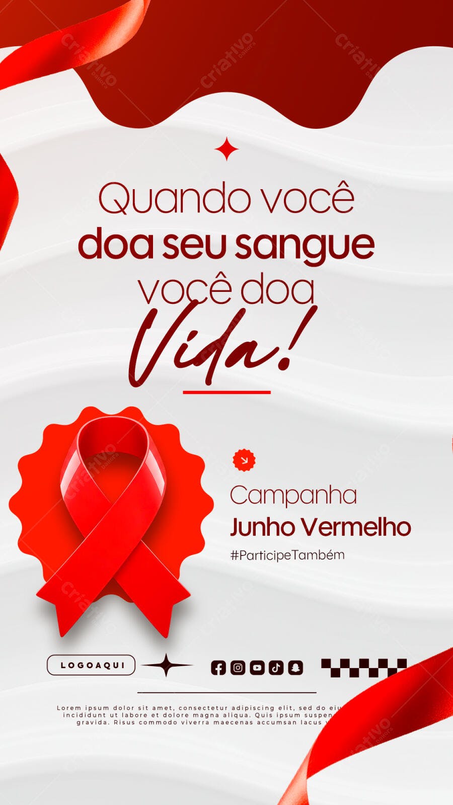 Flyer Junho Vermelho PSD Editável