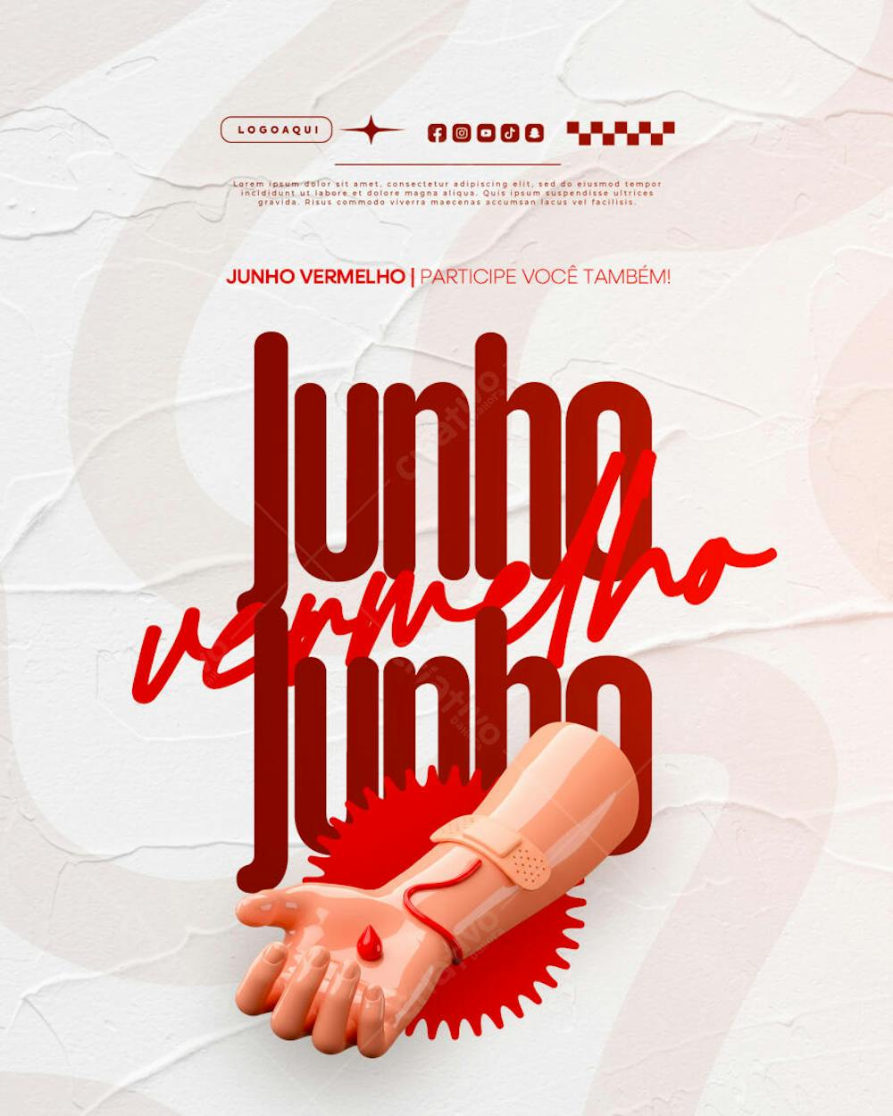 Junho Vermelho Campanha de doação de Sangue Campanha de Saúde social media feed (16)