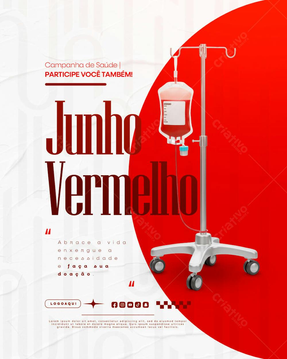 Junho Vermelho Campanha de doação de Sangue Campanha de Saúde social media feed (6)