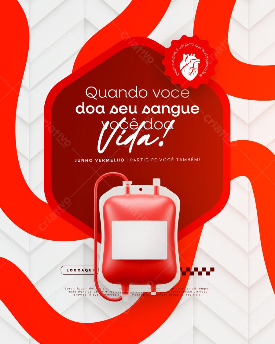 Flyer Junho Vermelho PSD Editável