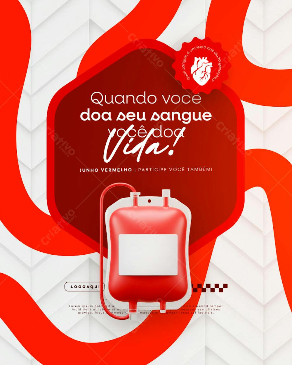 Junho Vermelho Campanha de doação de Sangue Campanha de Saúde social media feed (15)