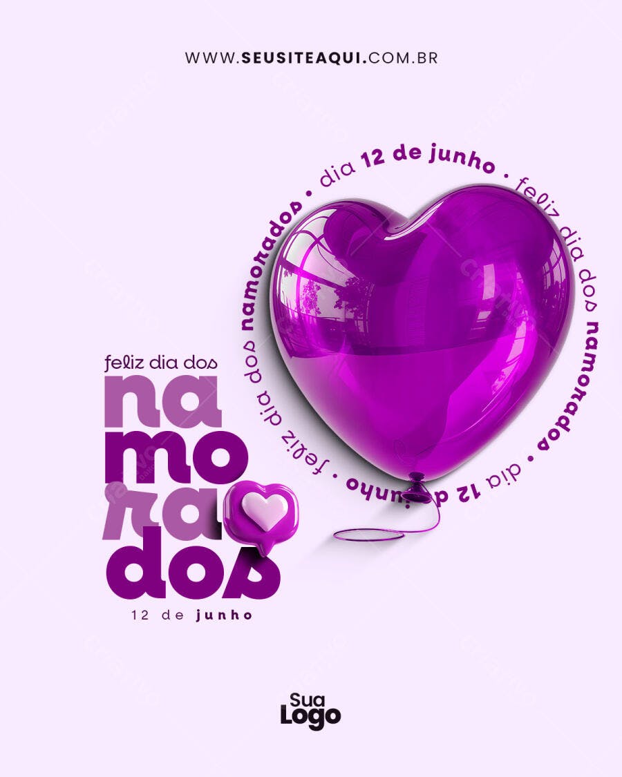 Flyer Dia dos Namorados 12 de Junho PSD Editável