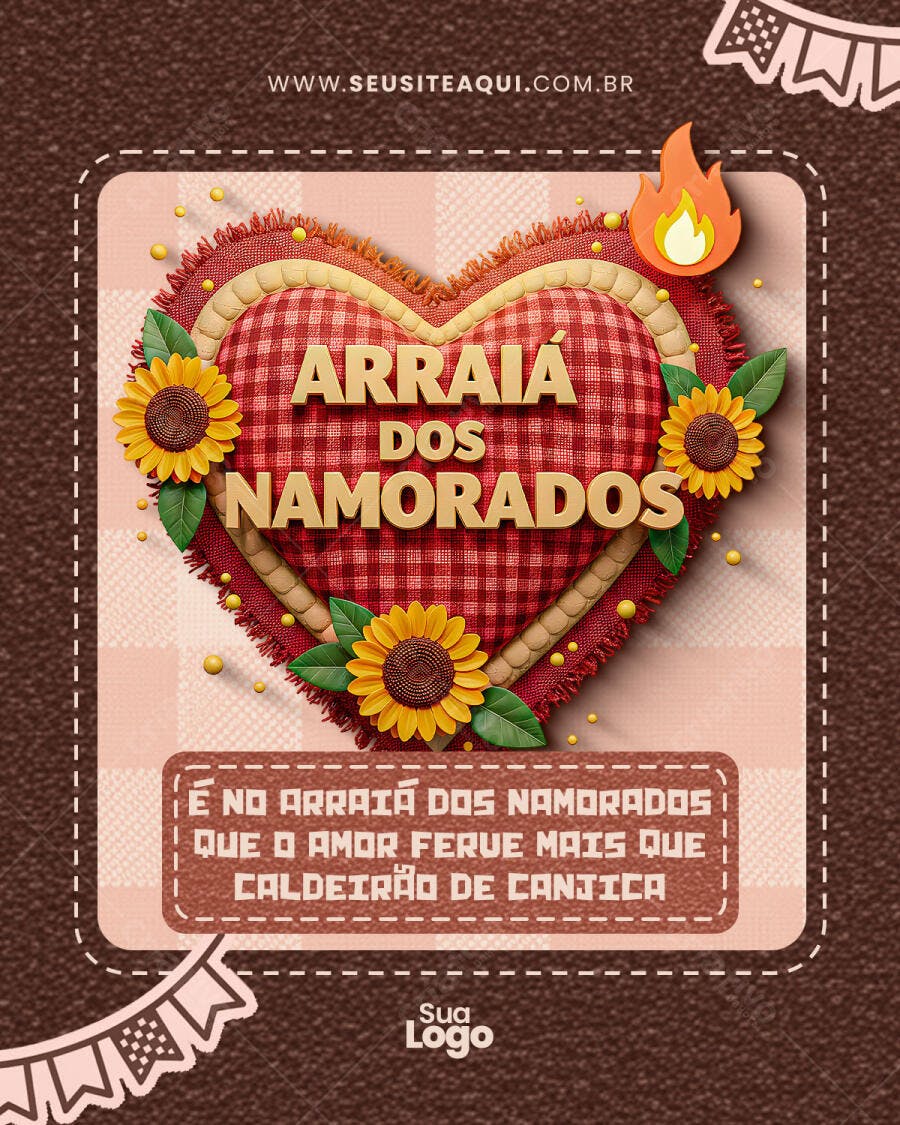 Flyer para Arraia dos Namorados PSD Editável