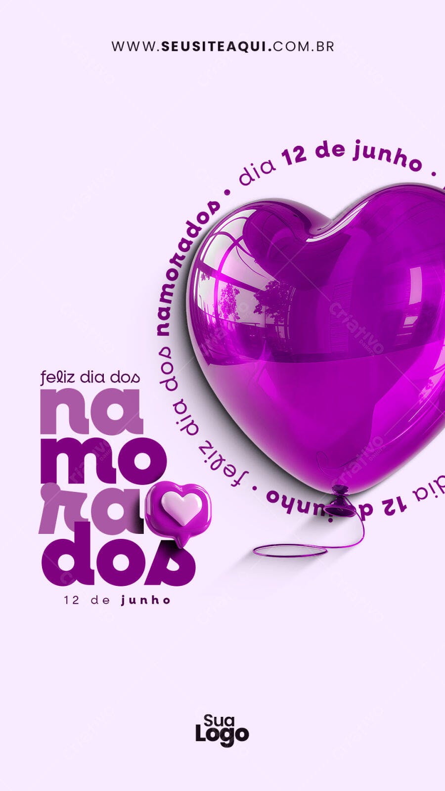 Flyer Dia dos Namorados 12 de Junho PSD Editável