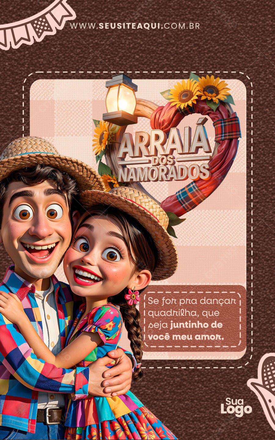 Convite Arraial dos Namorados PSD Editável
