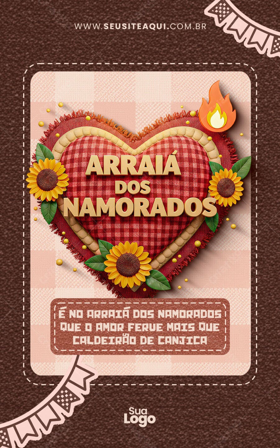 Flyer Arraia dos Namorados PSD Editável