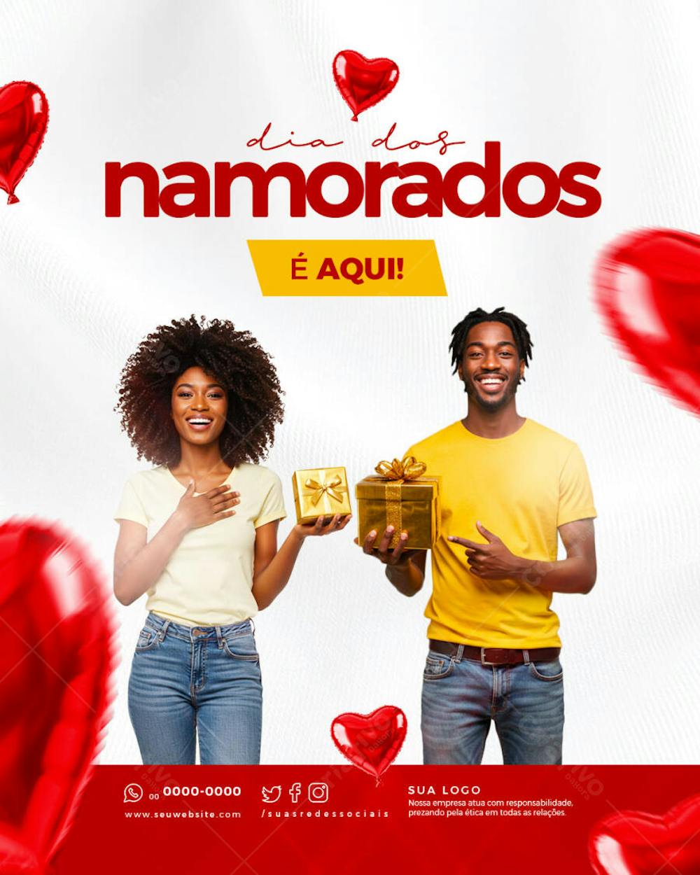 FLYER DIA DOS NAMORADOS PROMOÇÃO AMOR PRESENTE GRATIS 