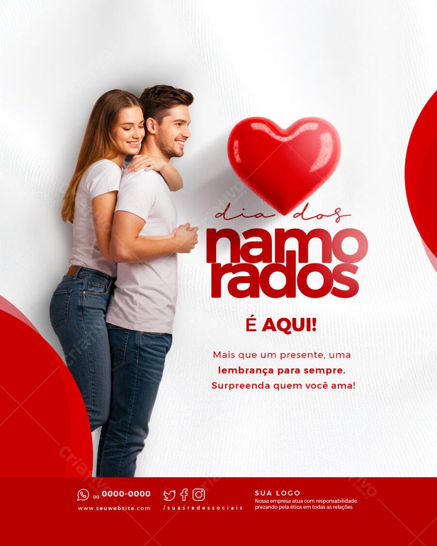 Flyer para o Dia dos Namorados PSD Editável