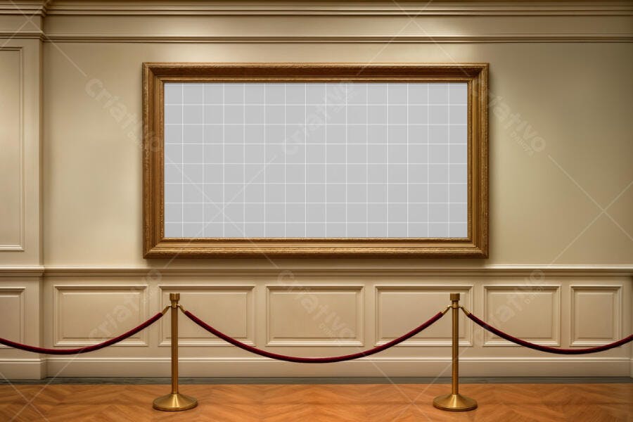 Mockup Quadro Clássico em Museu