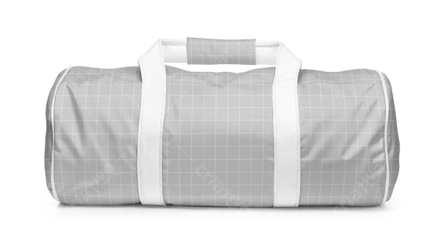 Mockup Bolsa de Ginástica Cinza e Branca - Design Minimalista