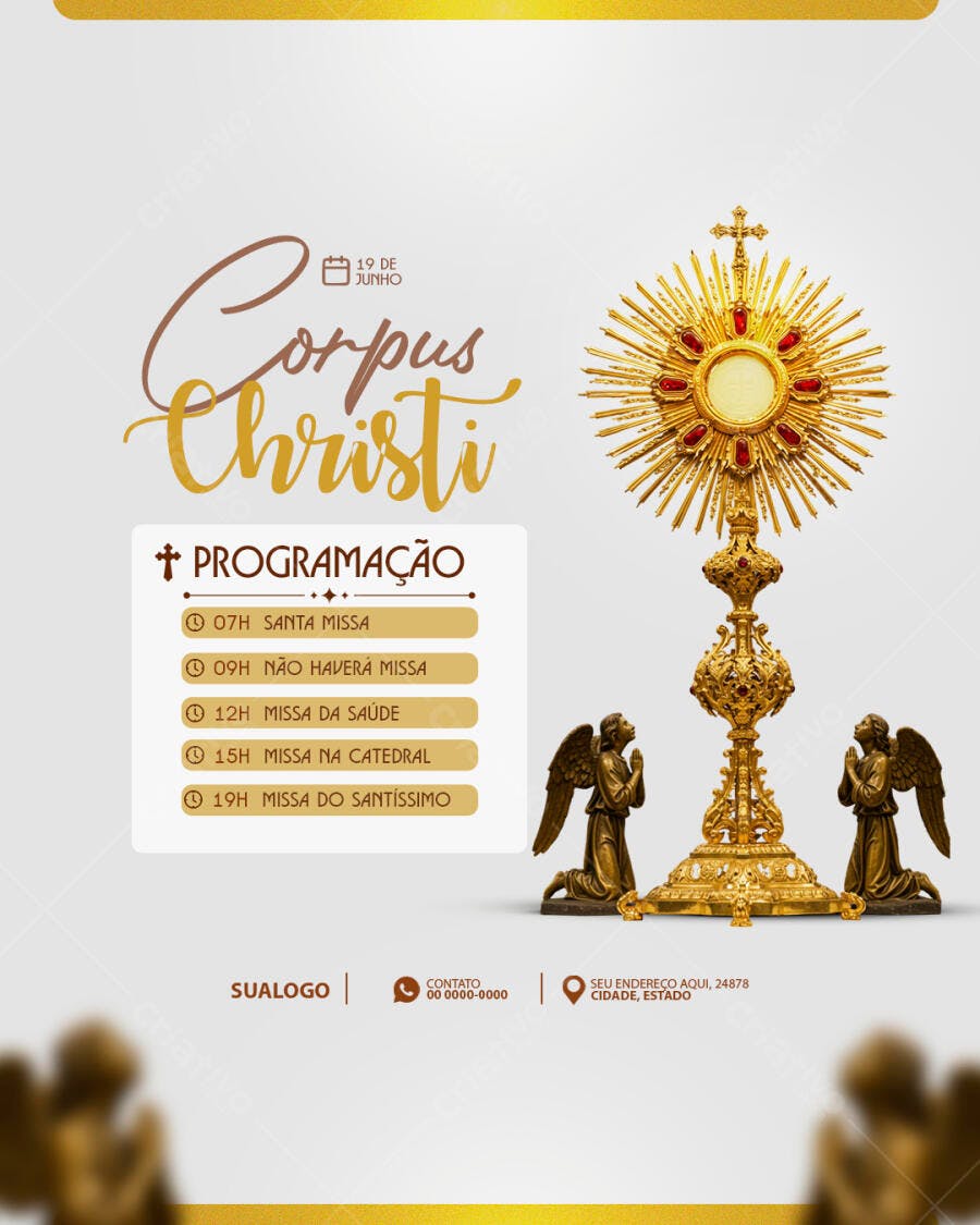 Flyer Corpus Christi 19 de Junho PSD Editável