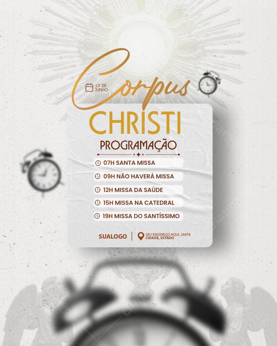 Flyer Corpus Christi 19 de Junho PSD Editável