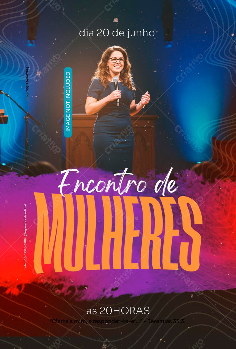 Flyer para Encontro de Mulheres 20 de Junho PSD Editável