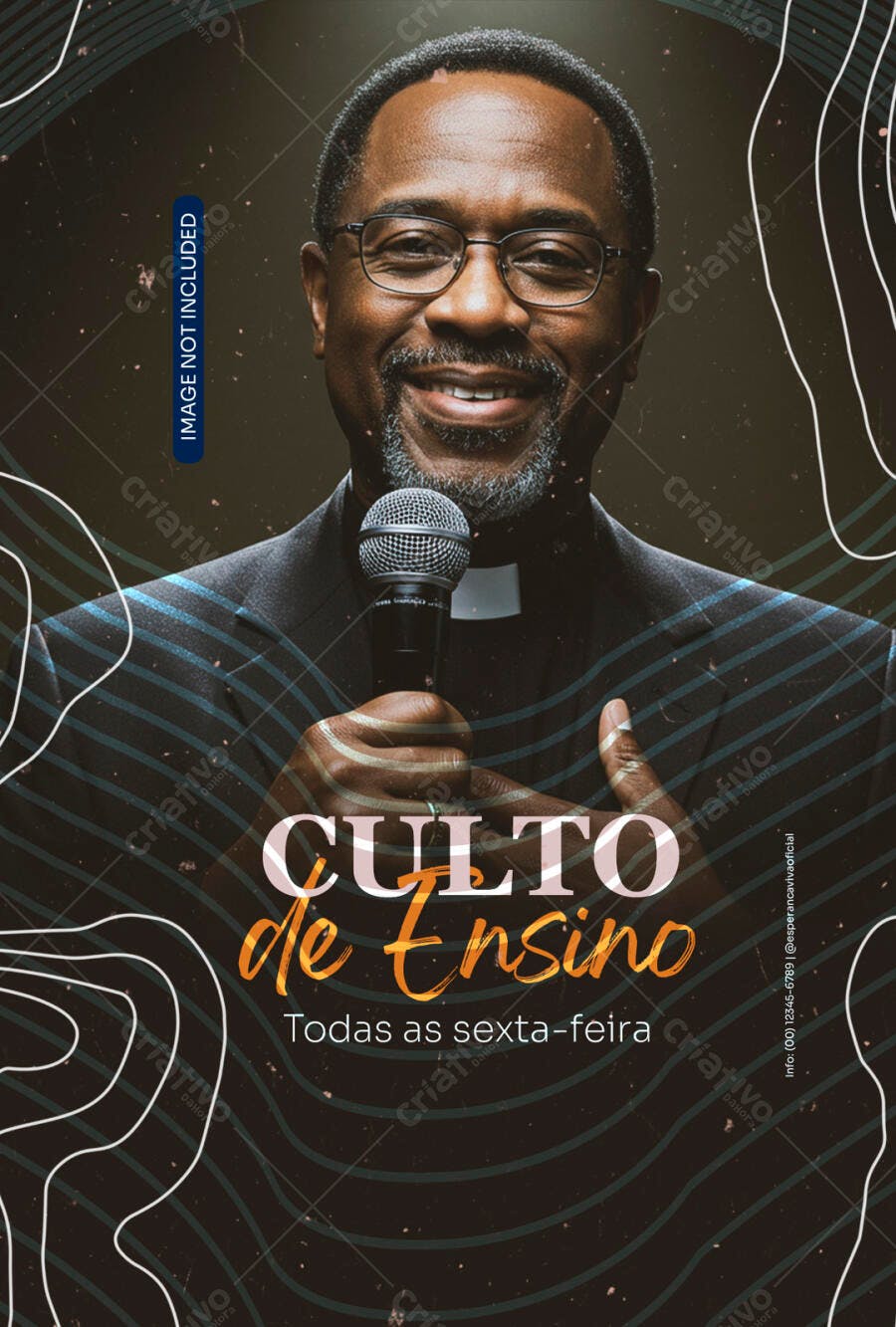 Flyer para Culto de Ensino PSD Editável