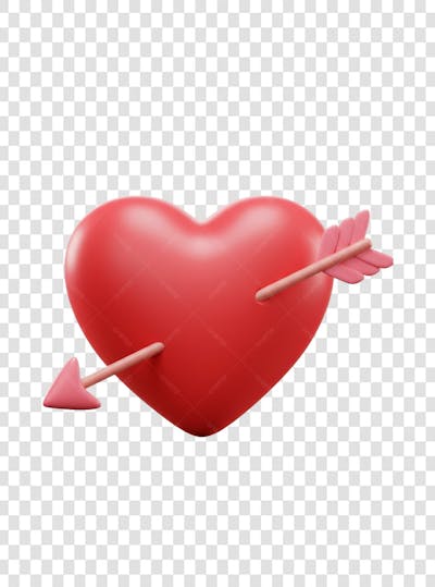 CORAÇÃO ÍCONE ELEMENTO 3D EM PNG COMPOSIÇÃO SOCIAL MEDIA (191)