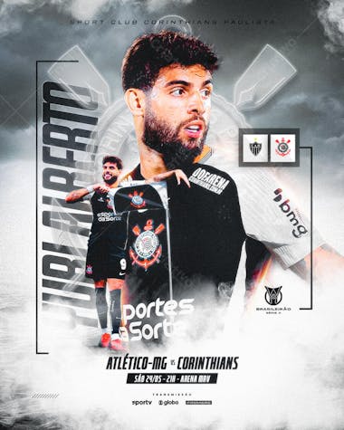 FLYER FUTEBOL BRASILEIRÃO YURI ALBERTO CORINTHIANS VS ATLÉTIC