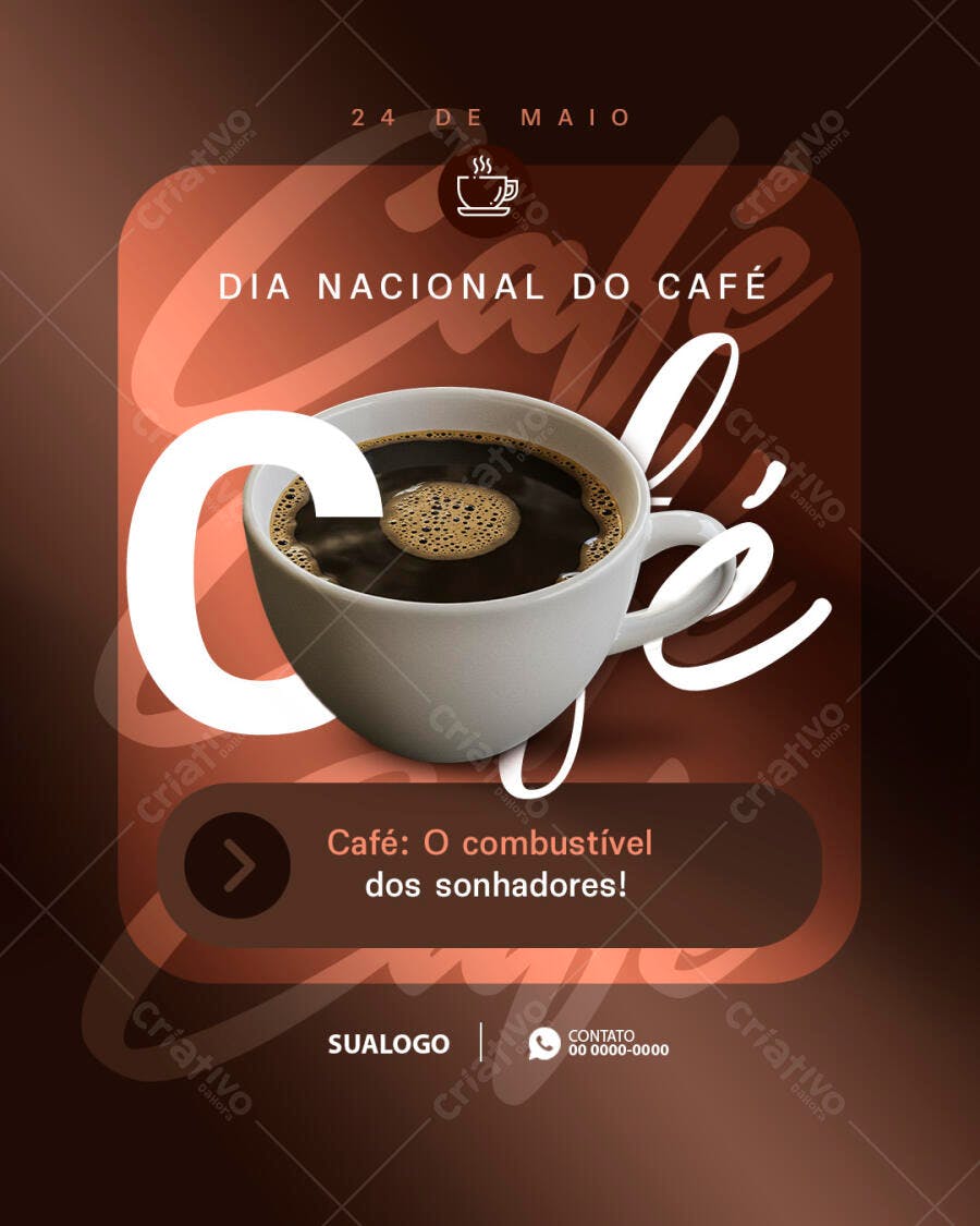 Flyer Dia Nacional do Café PSD Editável