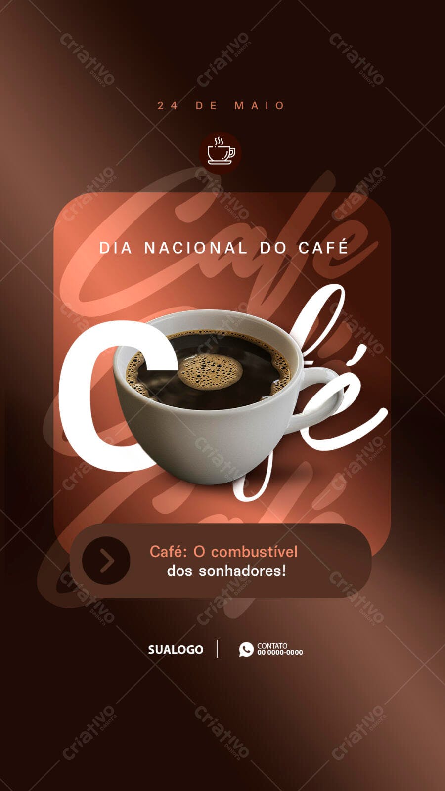 Flyer Dia Nacional do Café 24 de Maio PSD Editável