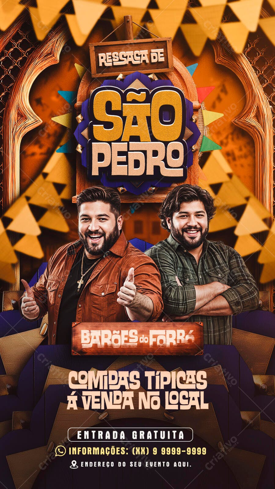 Flyer Festa de São Pedro PSD Editável