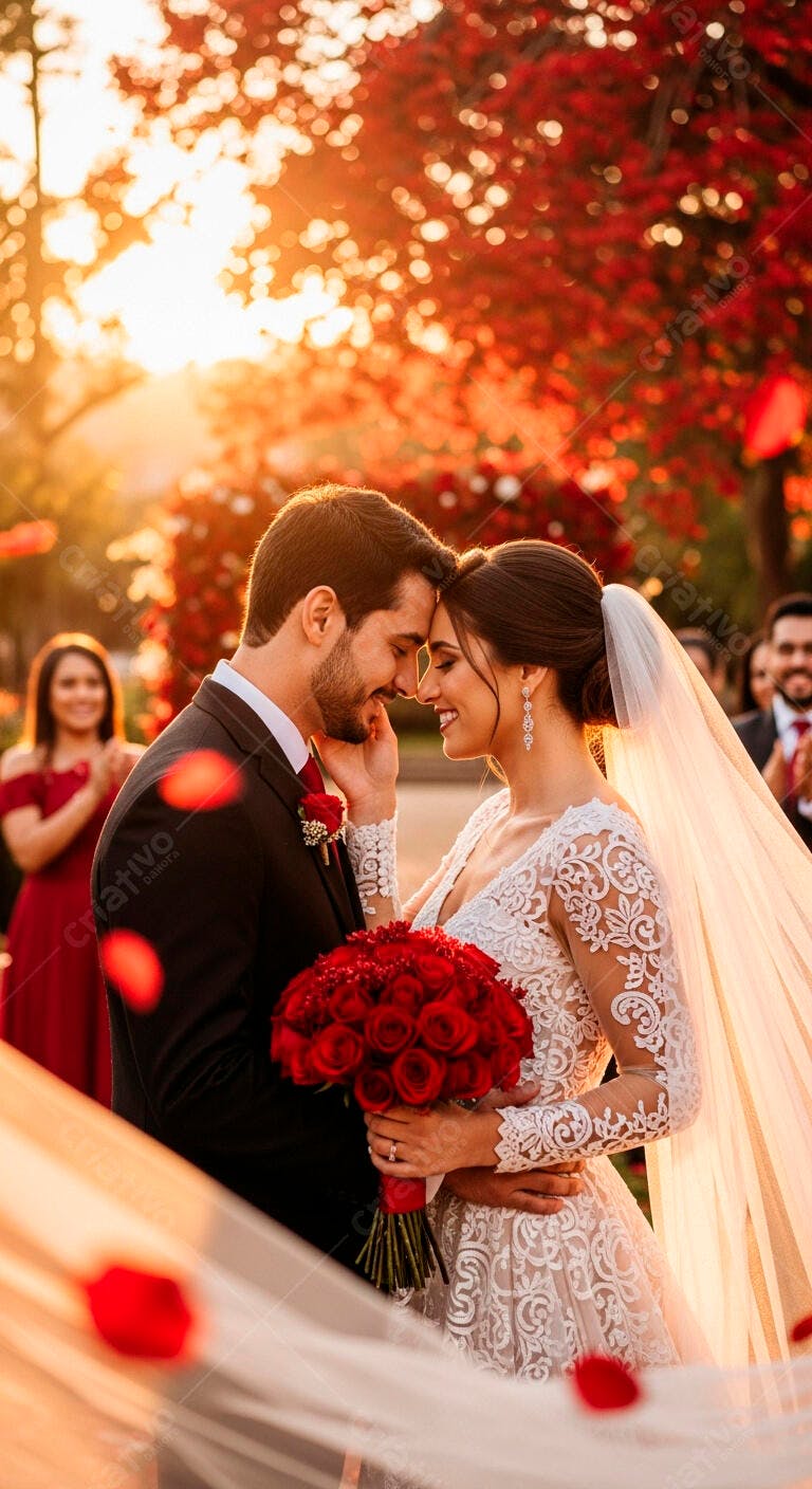 Convite de Casamento Romântico PSD Editável
