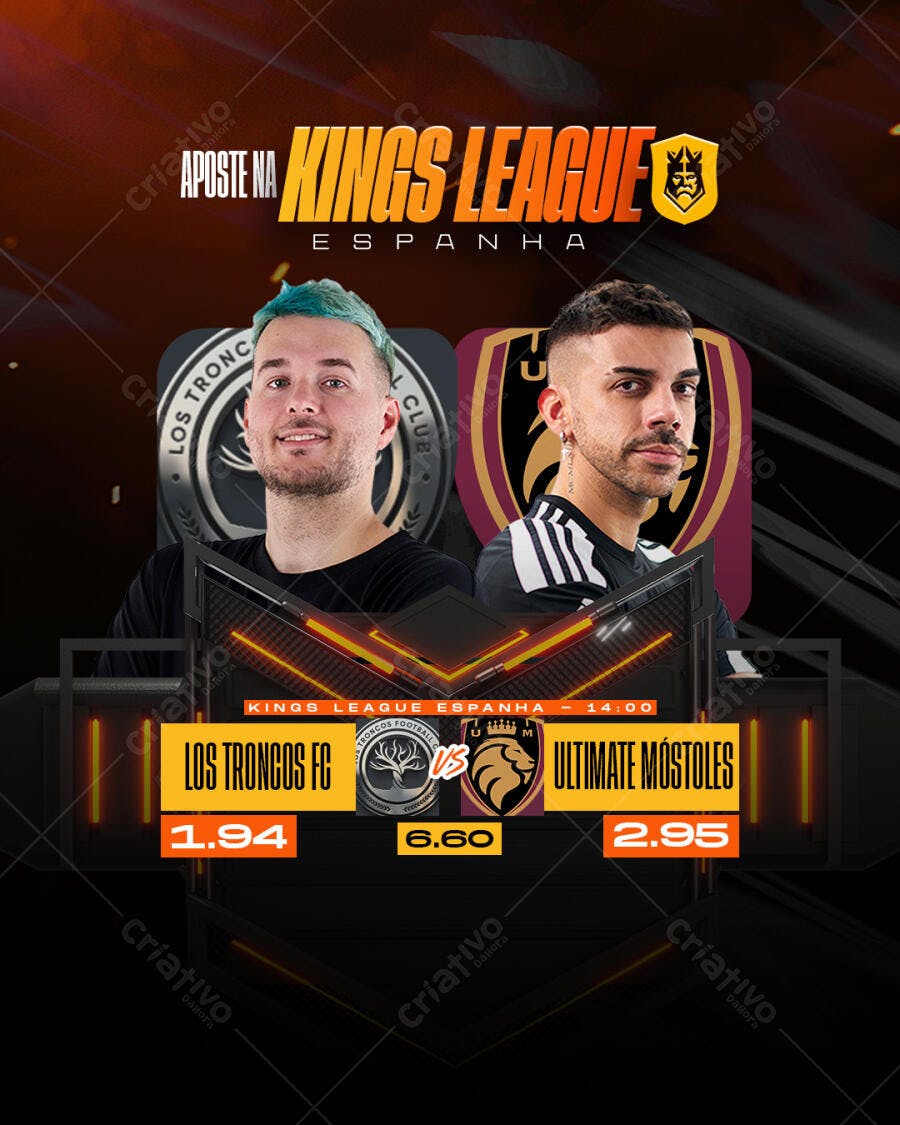 Flyer Kings League Espanha PSD Editável