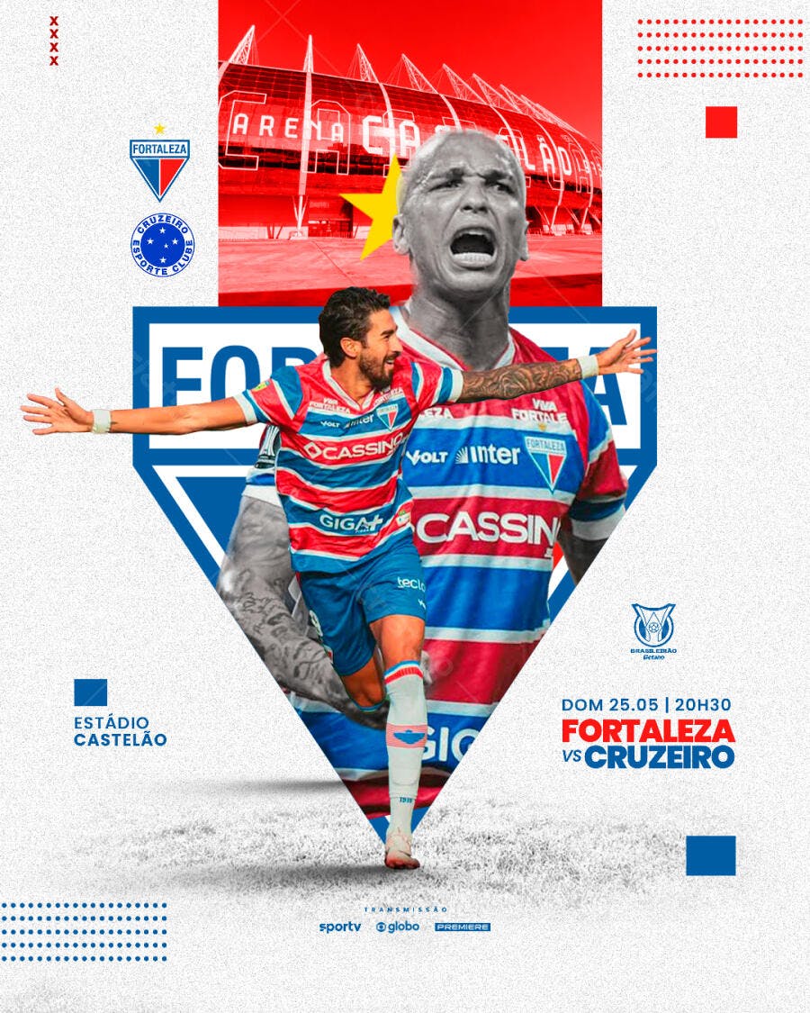 Flyer Fortaleza x Cruzeiro PSD Editável