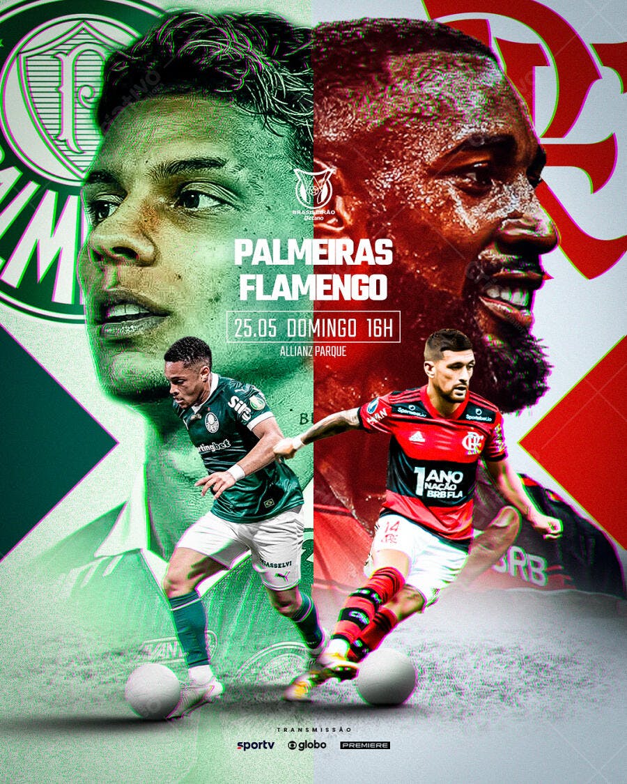 Flyer Palmeiras x Flamengo 25/05 PSD Editável