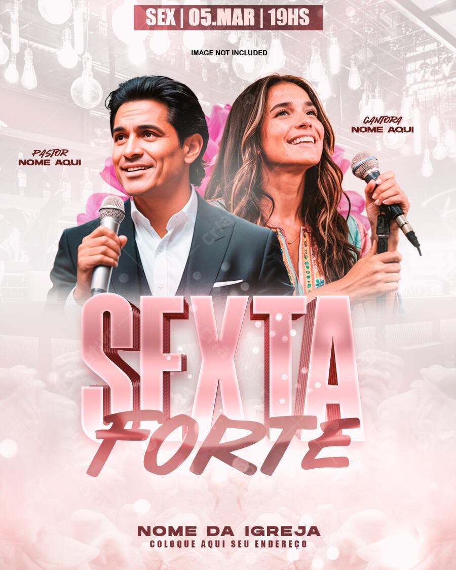Flyer para Evento Gospel 05 de Março PSD Editável