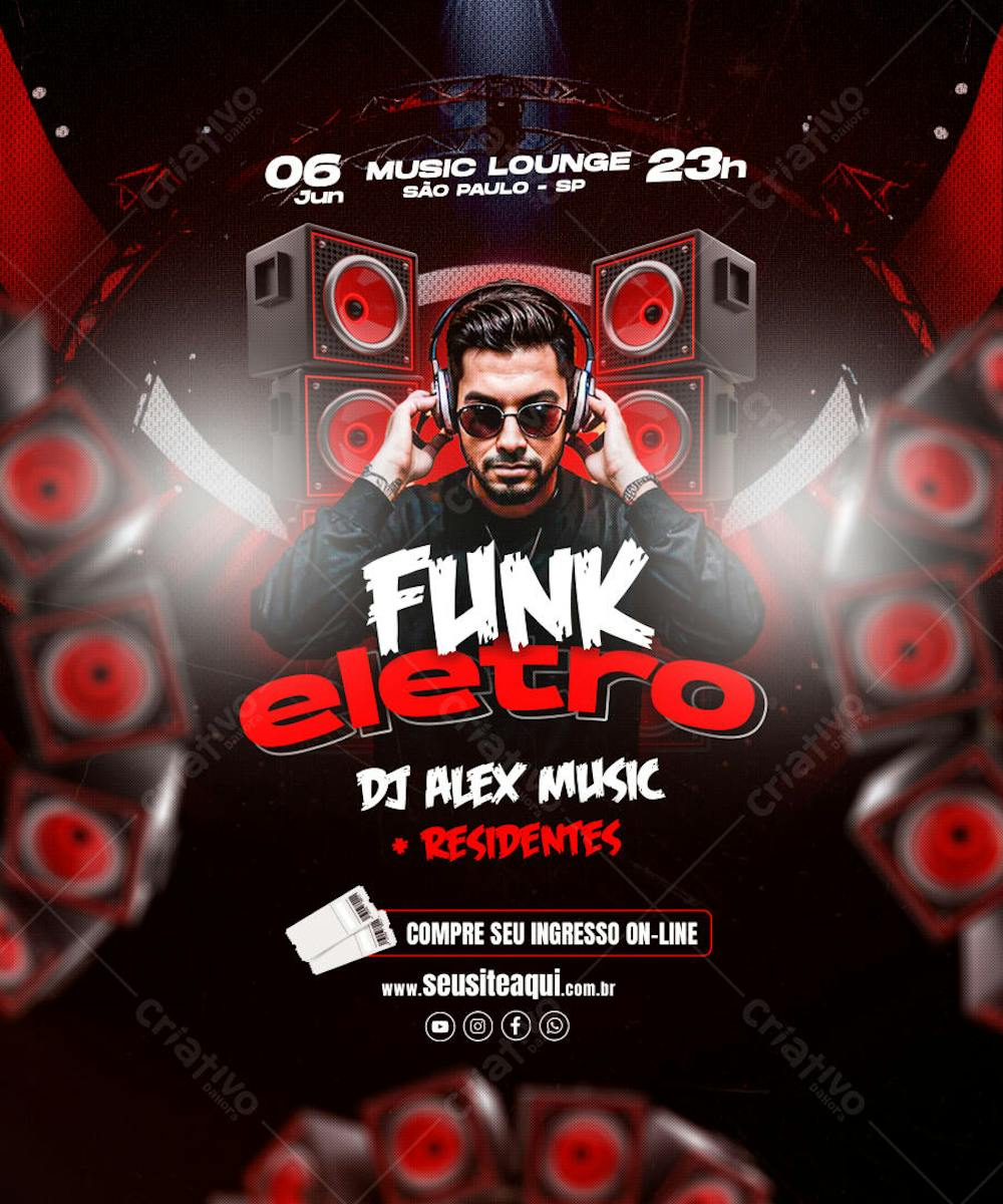 FLYER EVENTO MÚSICA FUNK ELETRO SHOW