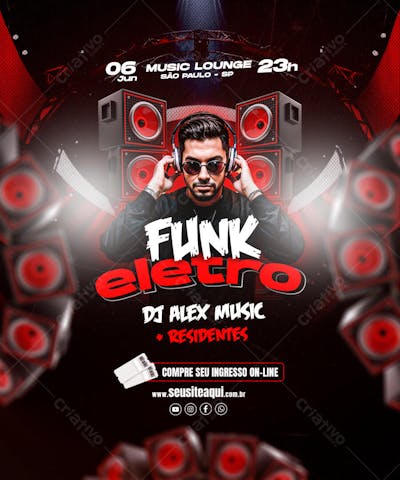 FLYER EVENTO MÚSICA FUNK ELETRO SHOW