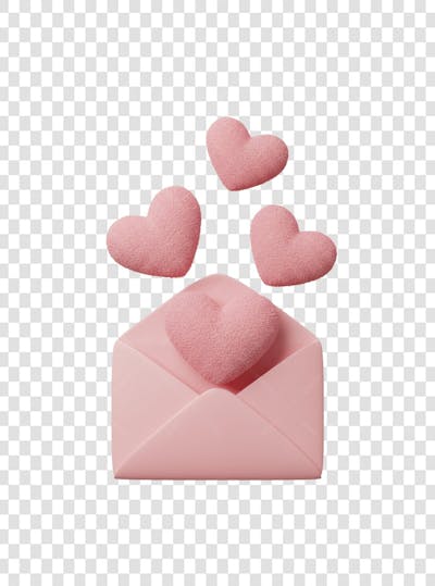 CORAÇÃO ÍCONE ELEMENTO 3D EM PNG COMPOSIÇÃO SOCIAL MEDIA (241)