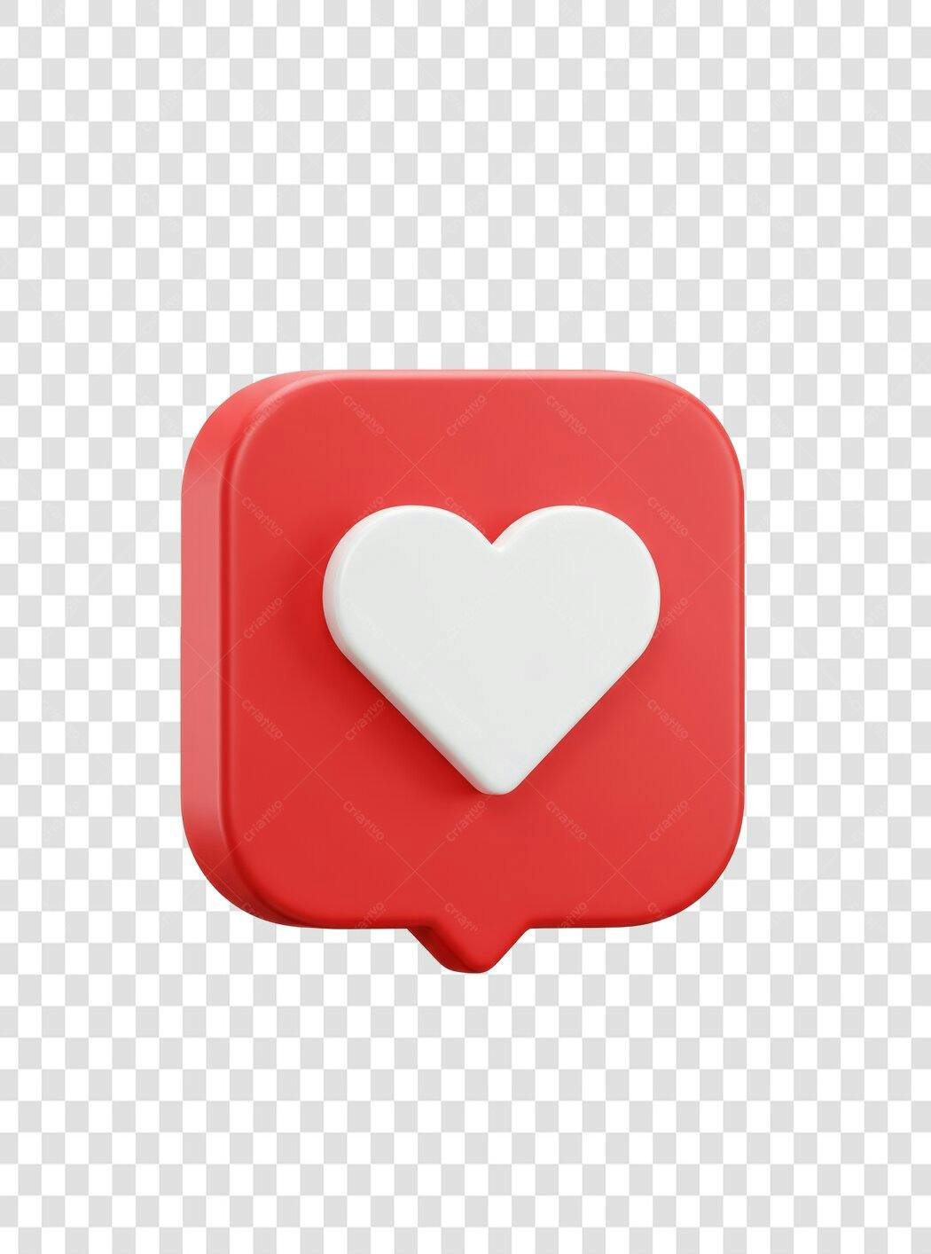 Post Instagram Curtida 3D PNG com fundo transparente