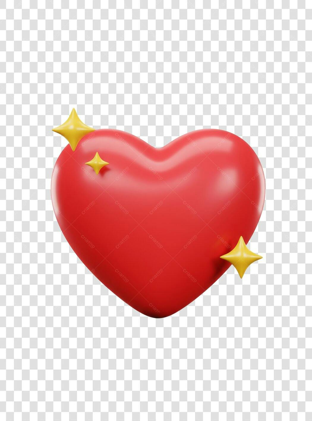 Icone Coração Vermelho PNG com fundo transparente