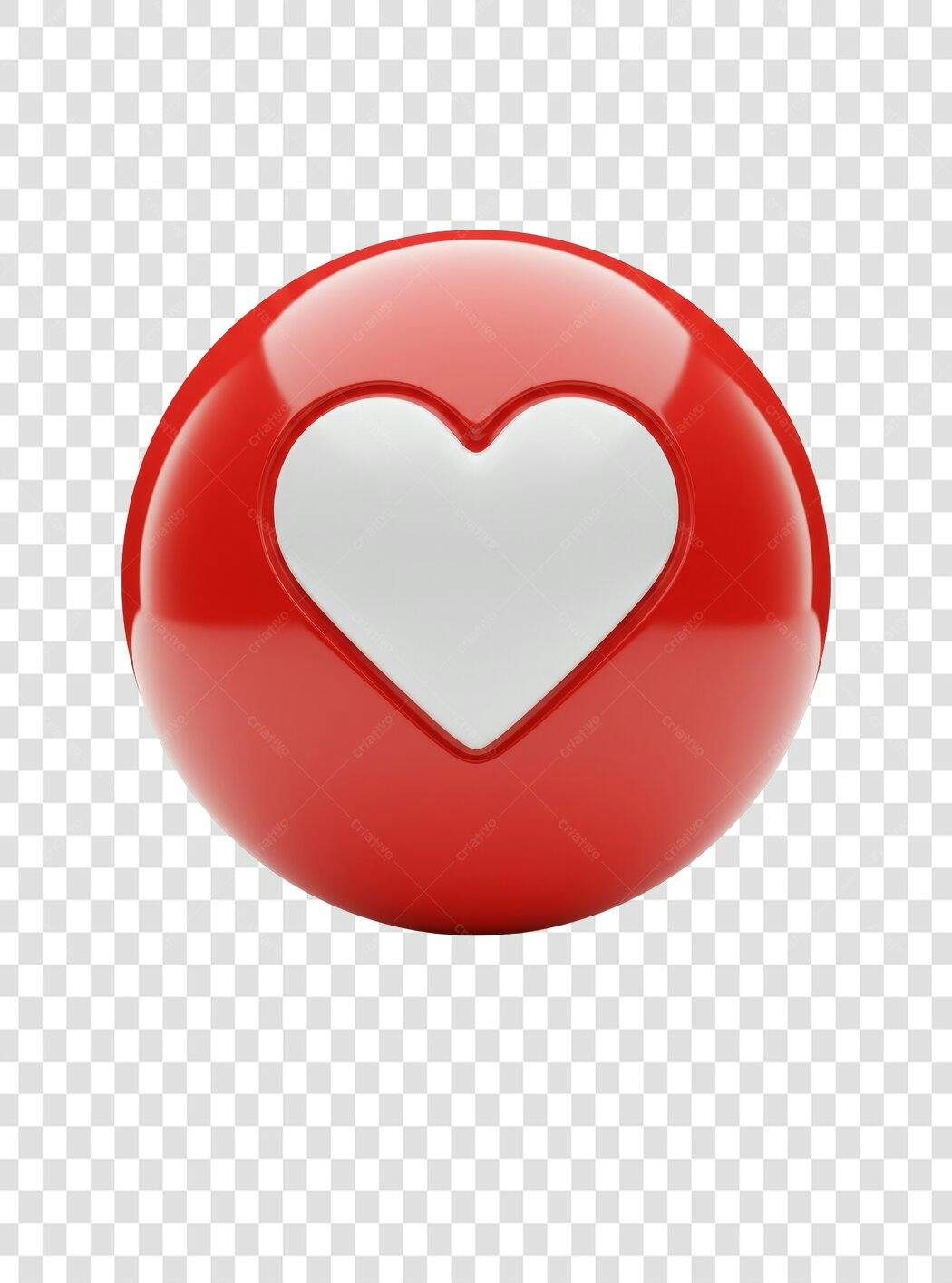 Ícone Coração Vermelho PNG com fundo transparente