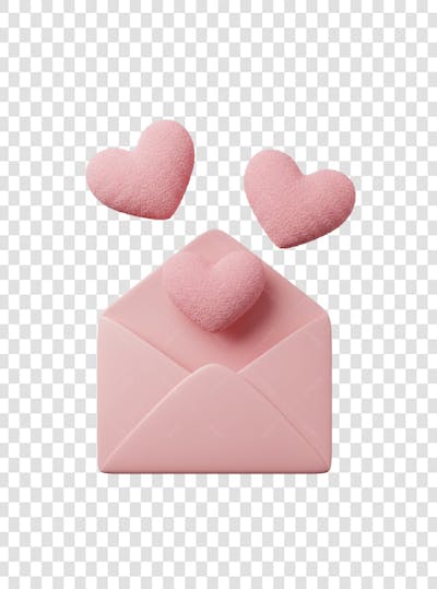 CORAÇÃO ÍCONE ELEMENTO 3D EM PNG COMPOSIÇÃO SOCIAL MEDIA (244)