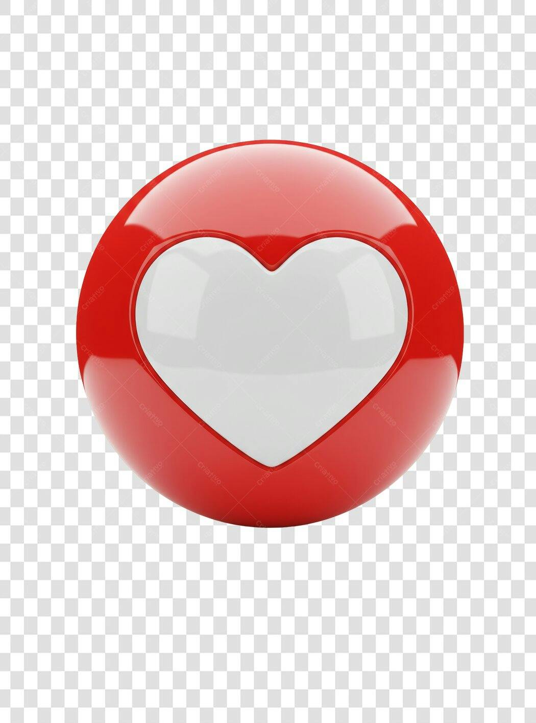 Ícone Coração Vermelho PNG com fundo transparente