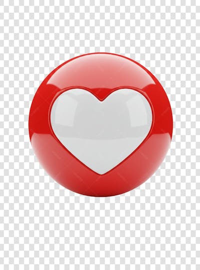 CORAÇÃO ÍCONE ELEMENTO 3D EM PNG COMPOSIÇÃO SOCIAL MEDIA (219)