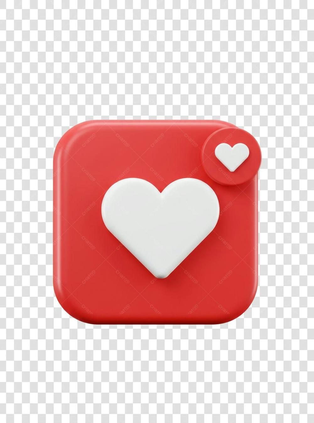 CORAÇÃO ÍCONE ELEMENTO 3D EM PNG COMPOSIÇÃO SOCIAL MEDIA (100)