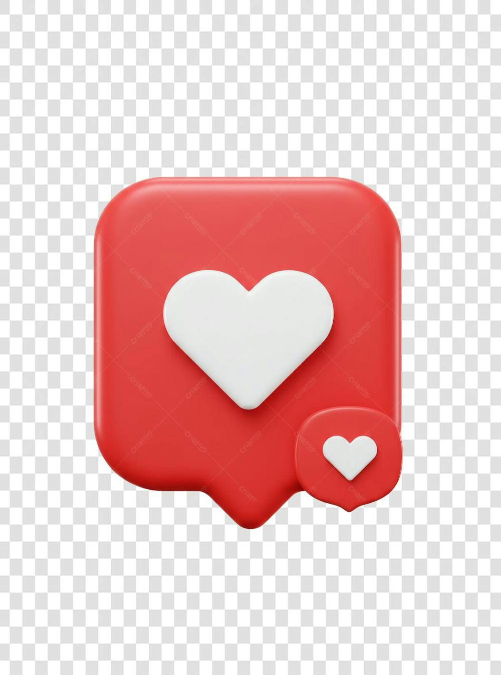 CORAÇÃO ÍCONE ELEMENTO 3D EM PNG COMPOSIÇÃO SOCIAL MEDIA (156)