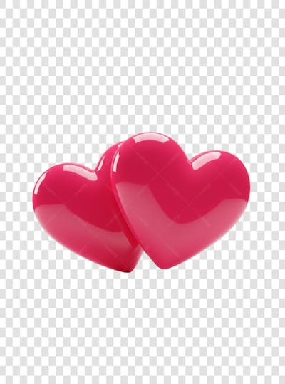 CORAÇÃO ÍCONE ELEMENTO 3D EM PNG COMPOSIÇÃO SOCIAL MEDIA (207)