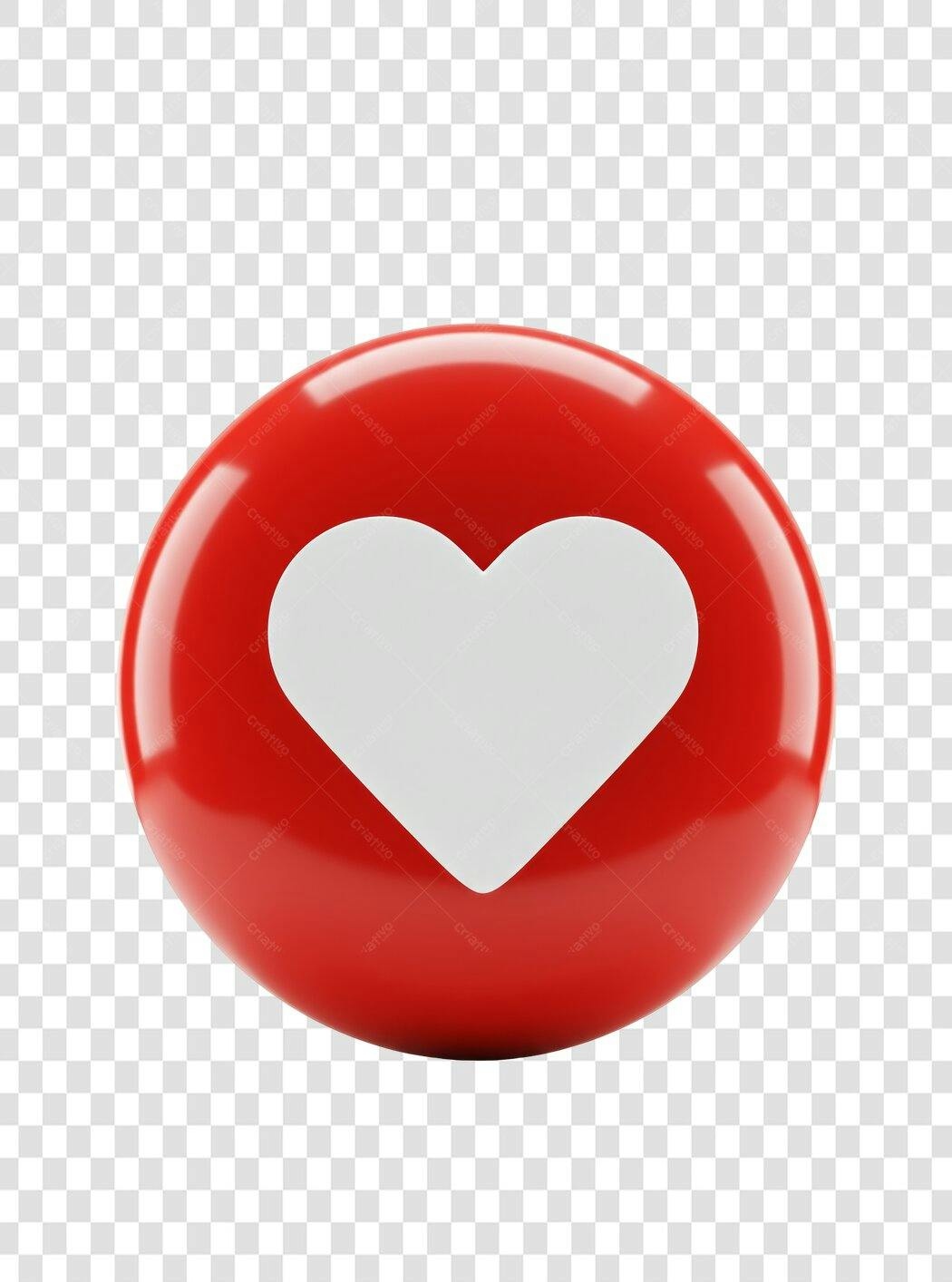 Botão Curtida Vermelho PNG com fundo transparente