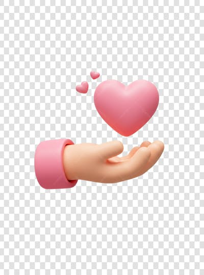 CORAÇÃO ÍCONE ELEMENTO 3D EM PNG COMPOSIÇÃO SOCIAL MEDIA (31)