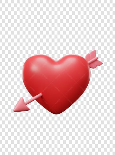 CORAÇÃO ÍCONE ELEMENTO 3D EM PNG COMPOSIÇÃO SOCIAL MEDIA (192)
