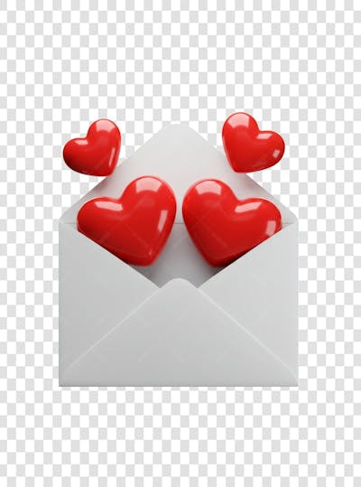 CORAÇÃO ÍCONE ELEMENTO 3D EM PNG COMPOSIÇÃO SOCIAL MEDIA (183)